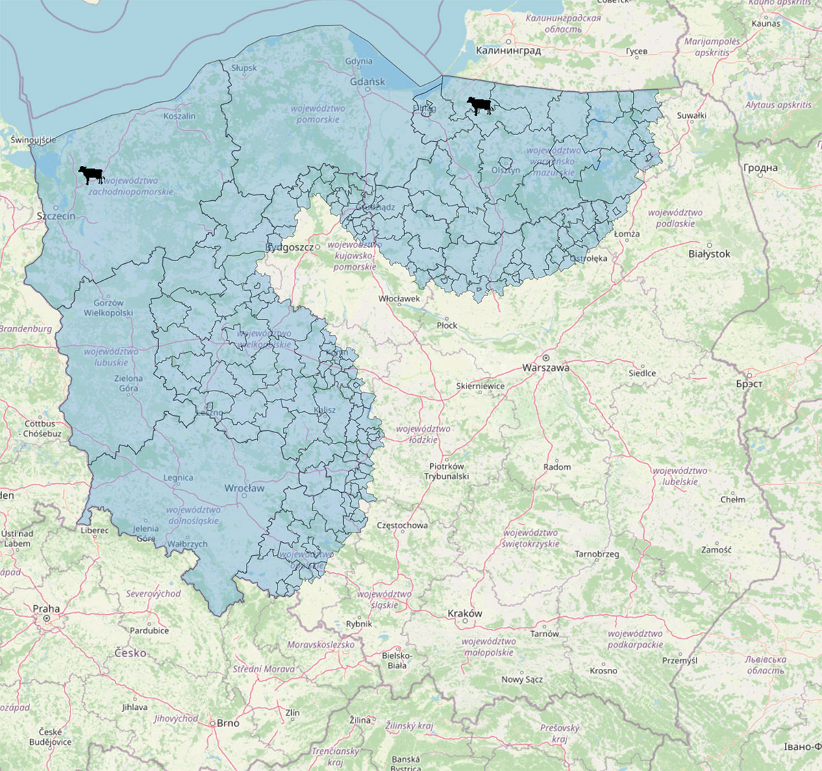 mapa BT 2025