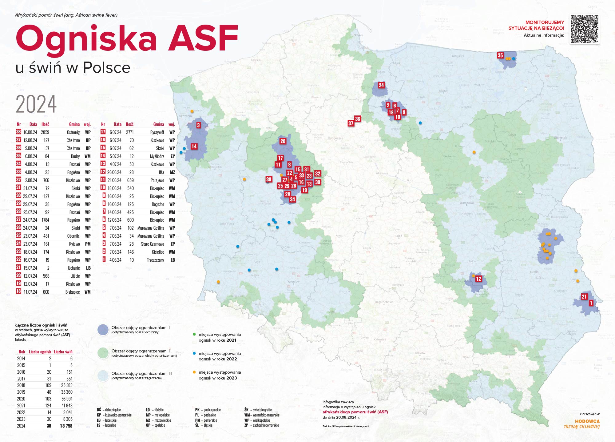 HT mapa ASF 2024